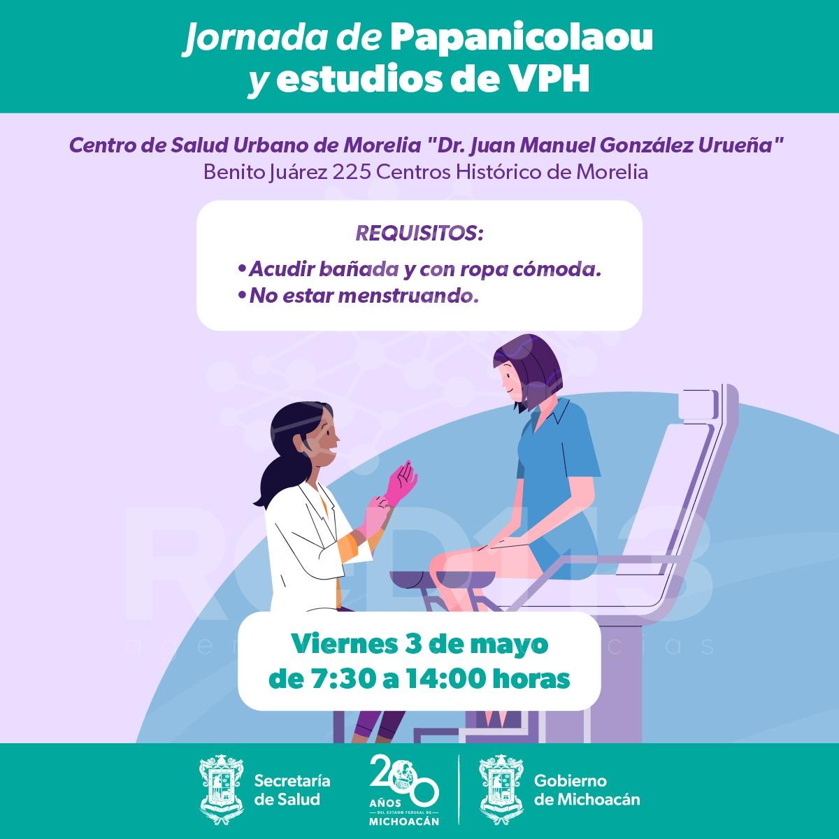 Realizará SSM estudios gratuitos de Papanicolaou y VPH en Morelia
