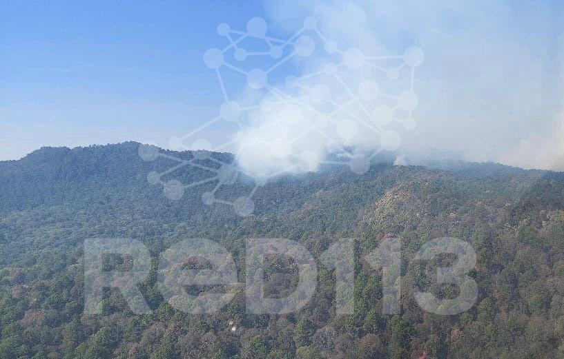 Por aire y tierra combaten incendio forestal en Pátzcuaro-Salvador Escalante