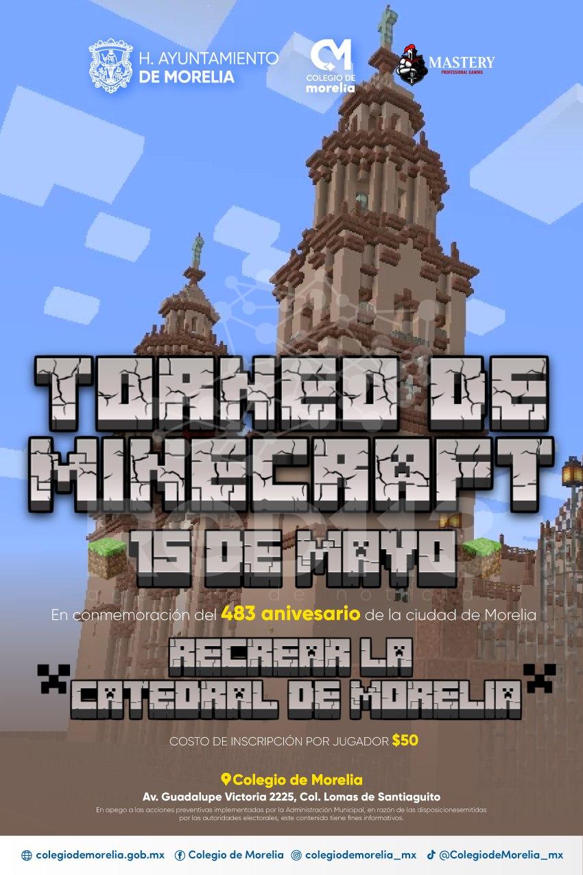 La Catedral de Morelia será recreada en torneo de Minecraft