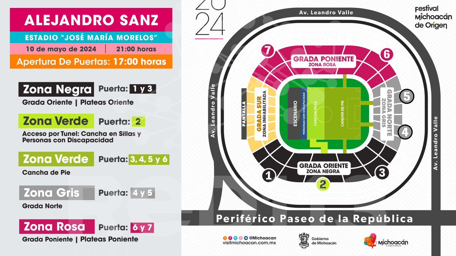 Aquí te decimos cómo ubicar tu zona para el concierto de Alejandro Sanz en el Estadio Morelos