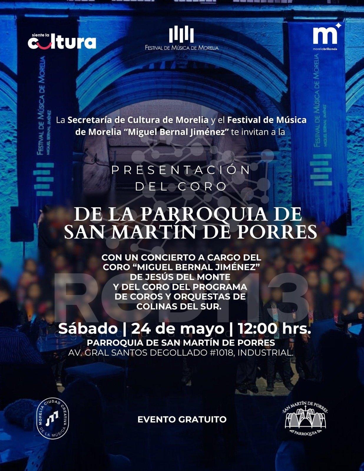 SeCultura y el Festival de Música de Morelia presentarán el Coro Infantil de la colonia Industrial
