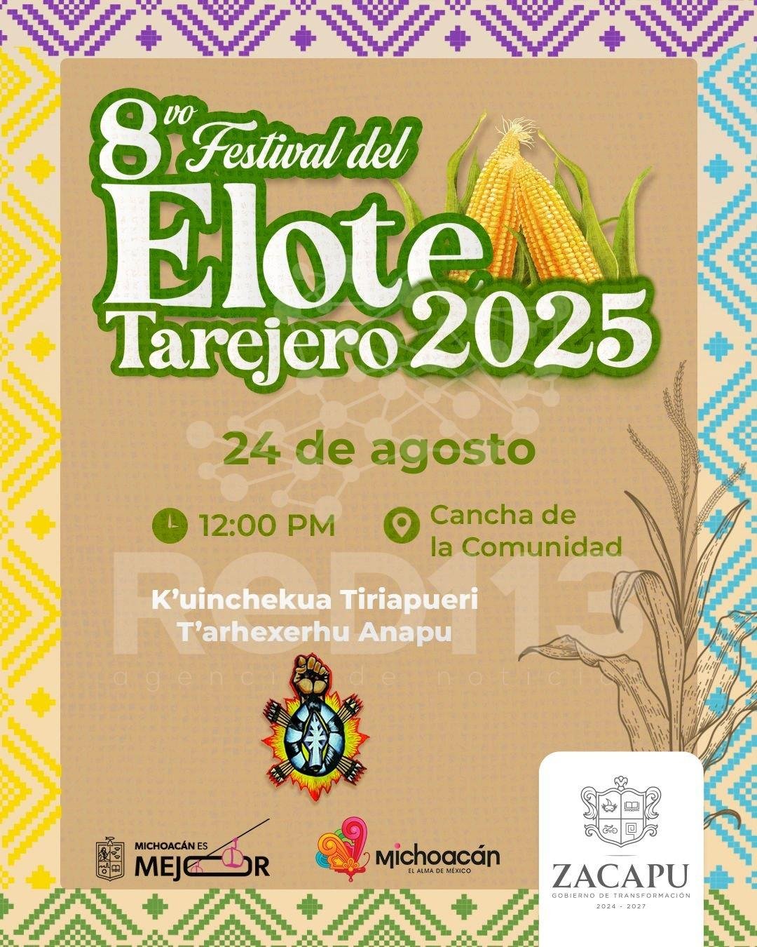 Tarejero anuncia su octava edición del Festival del Elote: Sectur