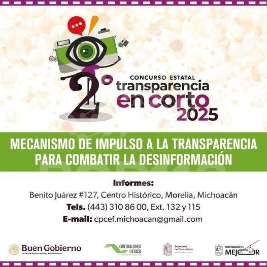 ¡Tu creatividad tiene premio! Participa en el Concurso Transparencia en Corto: Secoem