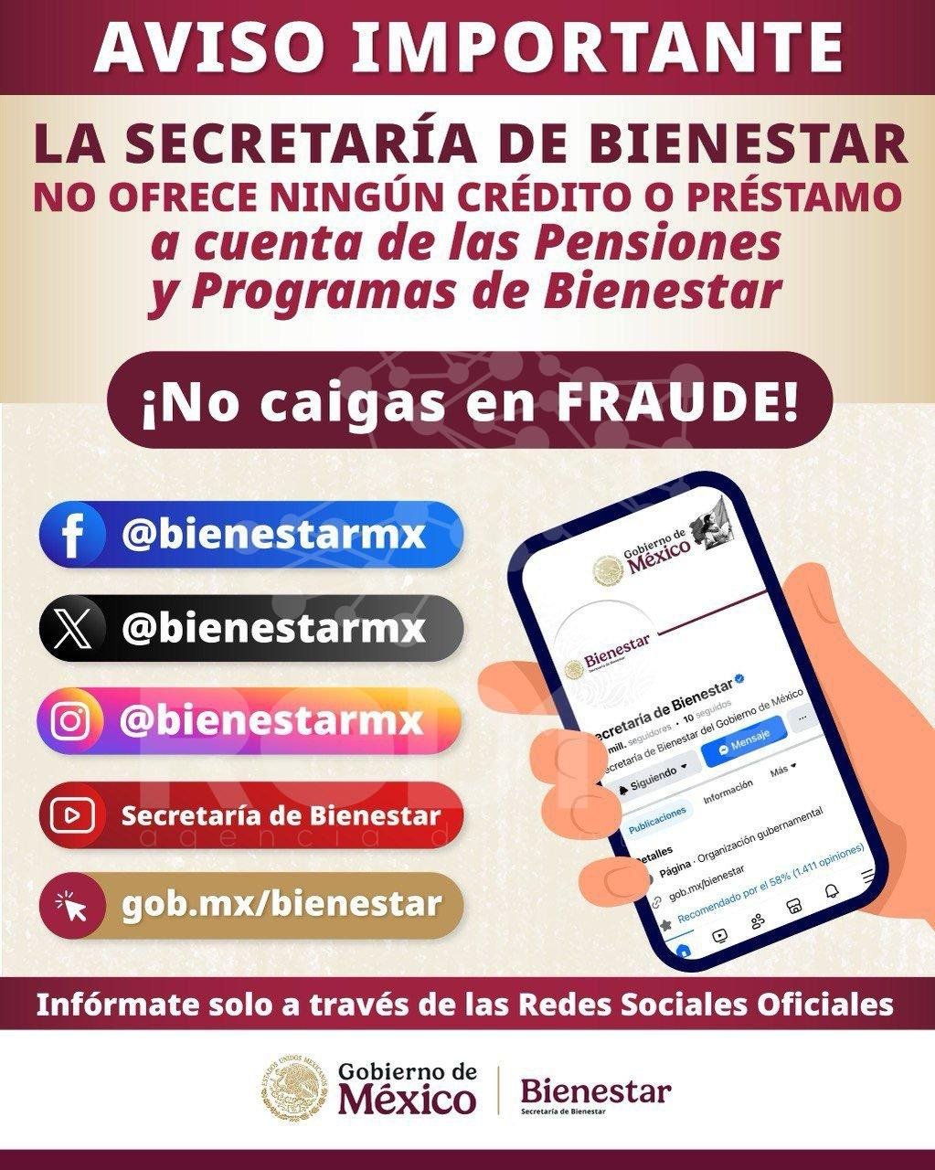Secretaría de Bienestar no otorga créditos a cuenta de programas