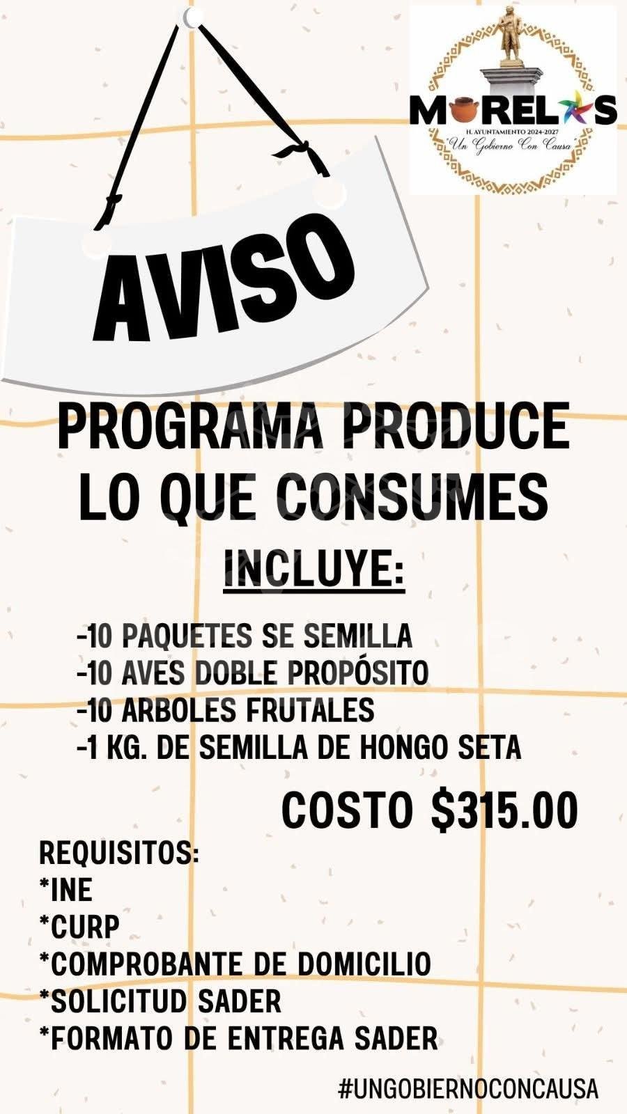 Impulsa Ayuntamiento de Morelos el programa “Produce lo que consumes” para fortalecer la autosuficiencia alimentaria en las familias rurales