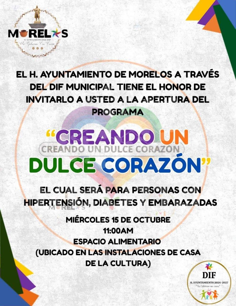 El Ayuntamiento de Morelos anuncia programa “Creando un Dulce Corazón” para fortalecer la salud de las familias: Julio César Conejo