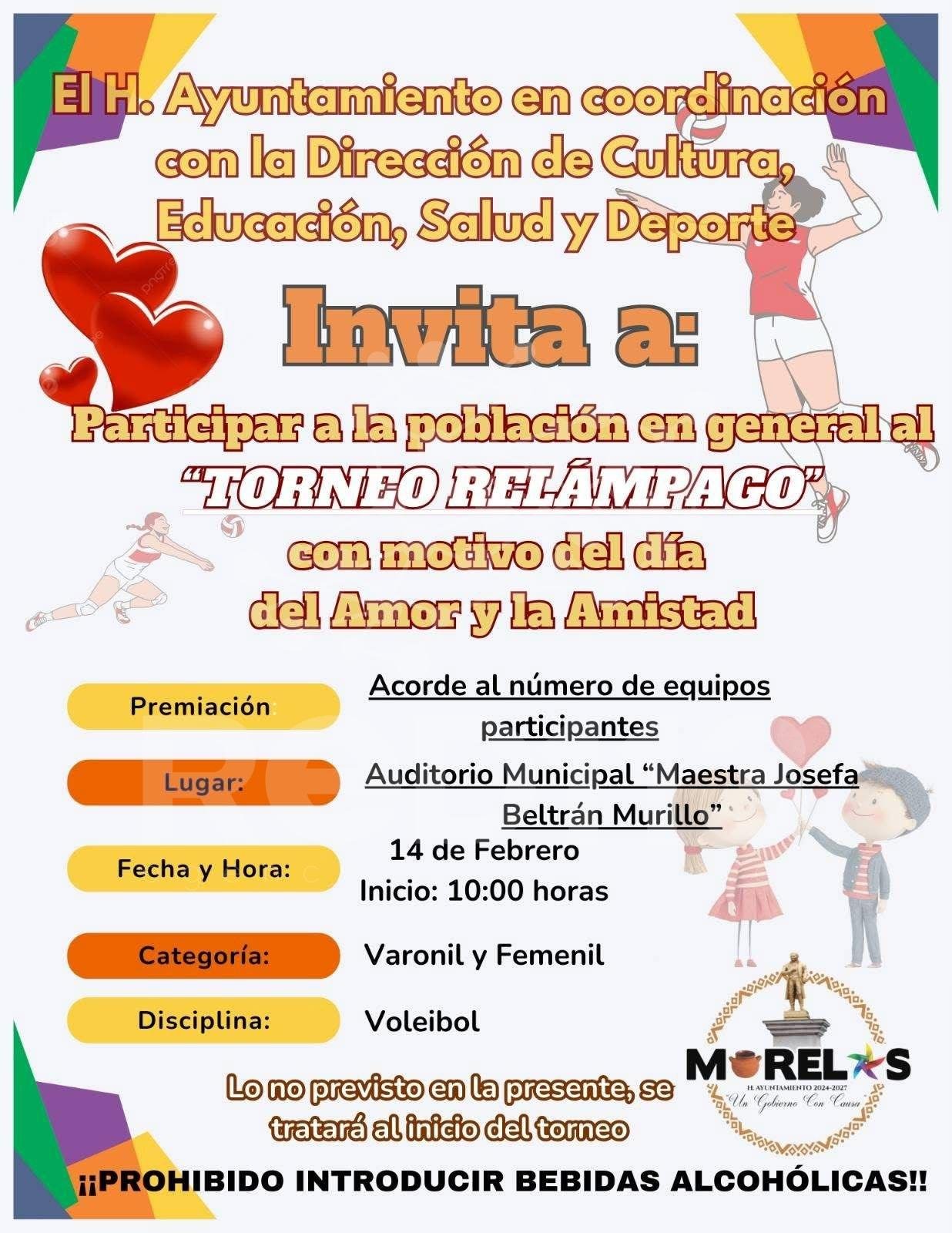 Julio César Conejo Alejos convoca a Torneo Relámpago de Voleibol