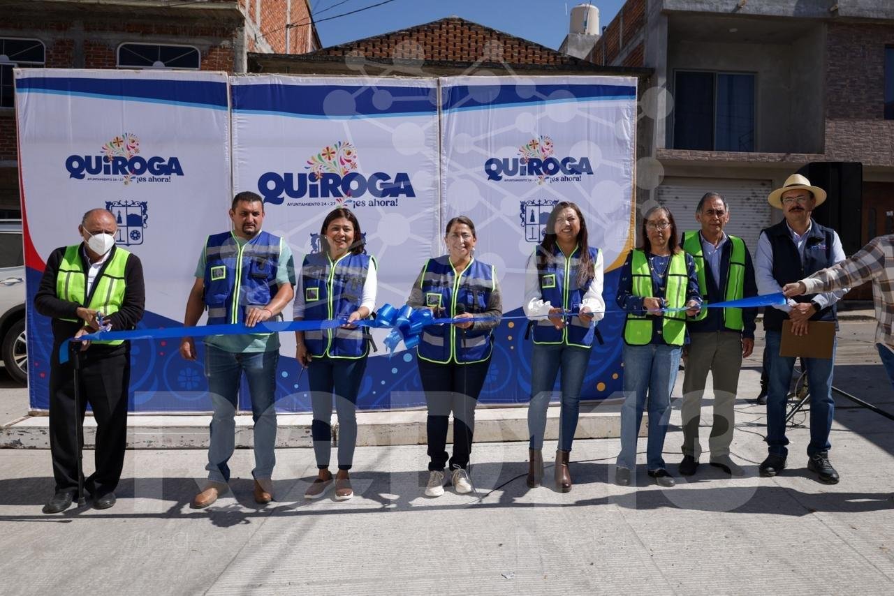 Alma Mireya González Sánchez inaugura obra integral en la privada Ignacio Allende en Quiroga