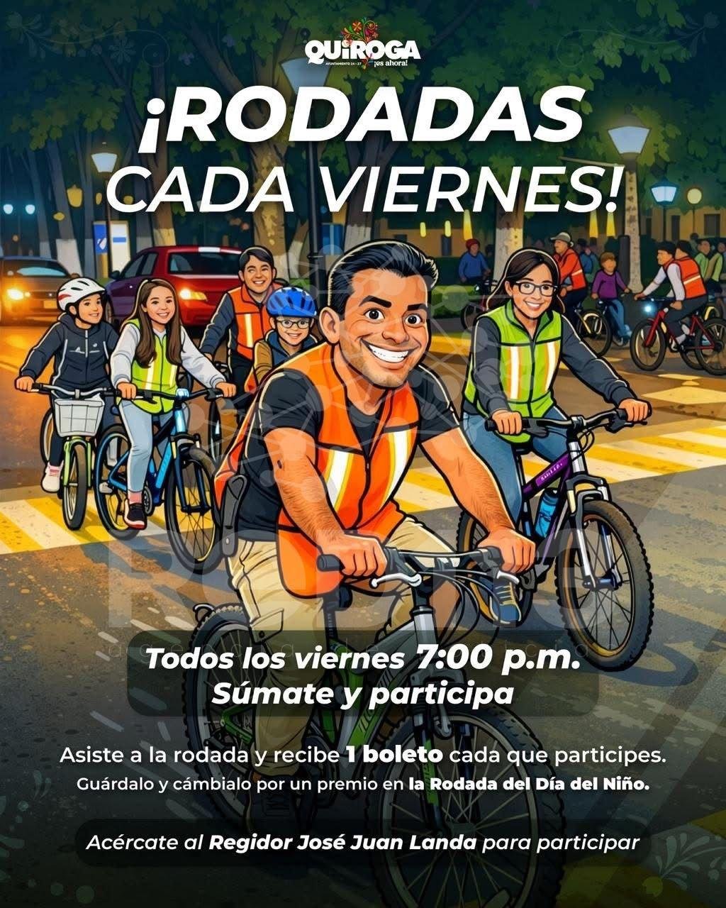 Impulsa Alma Mireya González Sánchez las rodadas familiares para fortalecer la convivencia en Quiroga