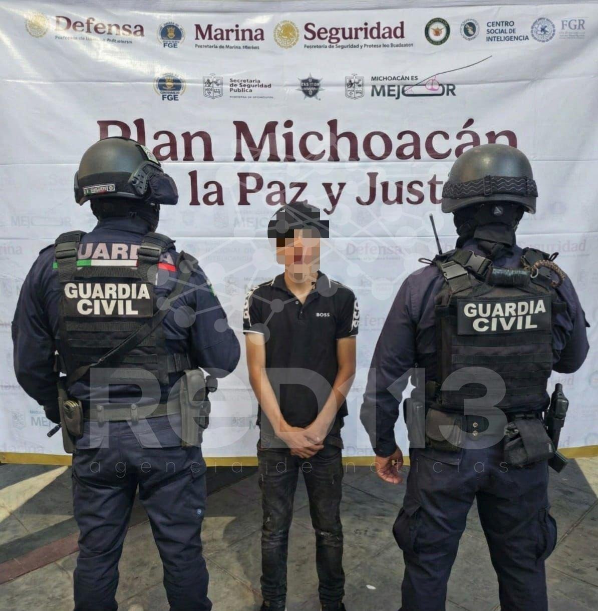 Guardia Civil asegura a adolescente en Aguililla; estaría presuntamente relacionado con hechos violentos del pasado domingo