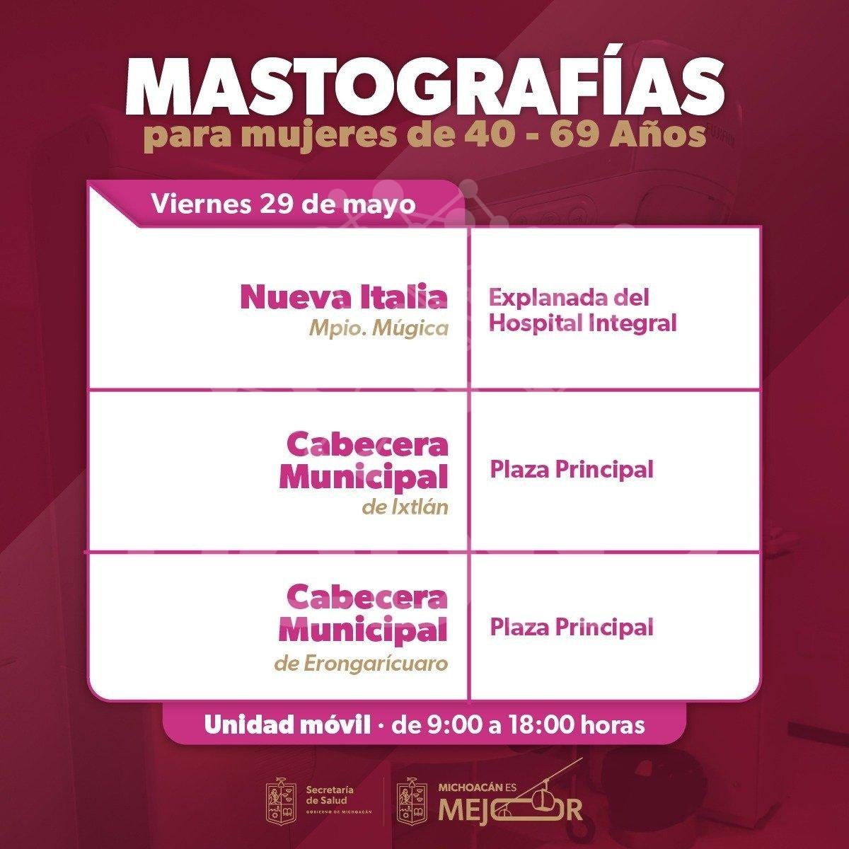 SSM despliega jornadas de mastografía esta semana en 6 municipios