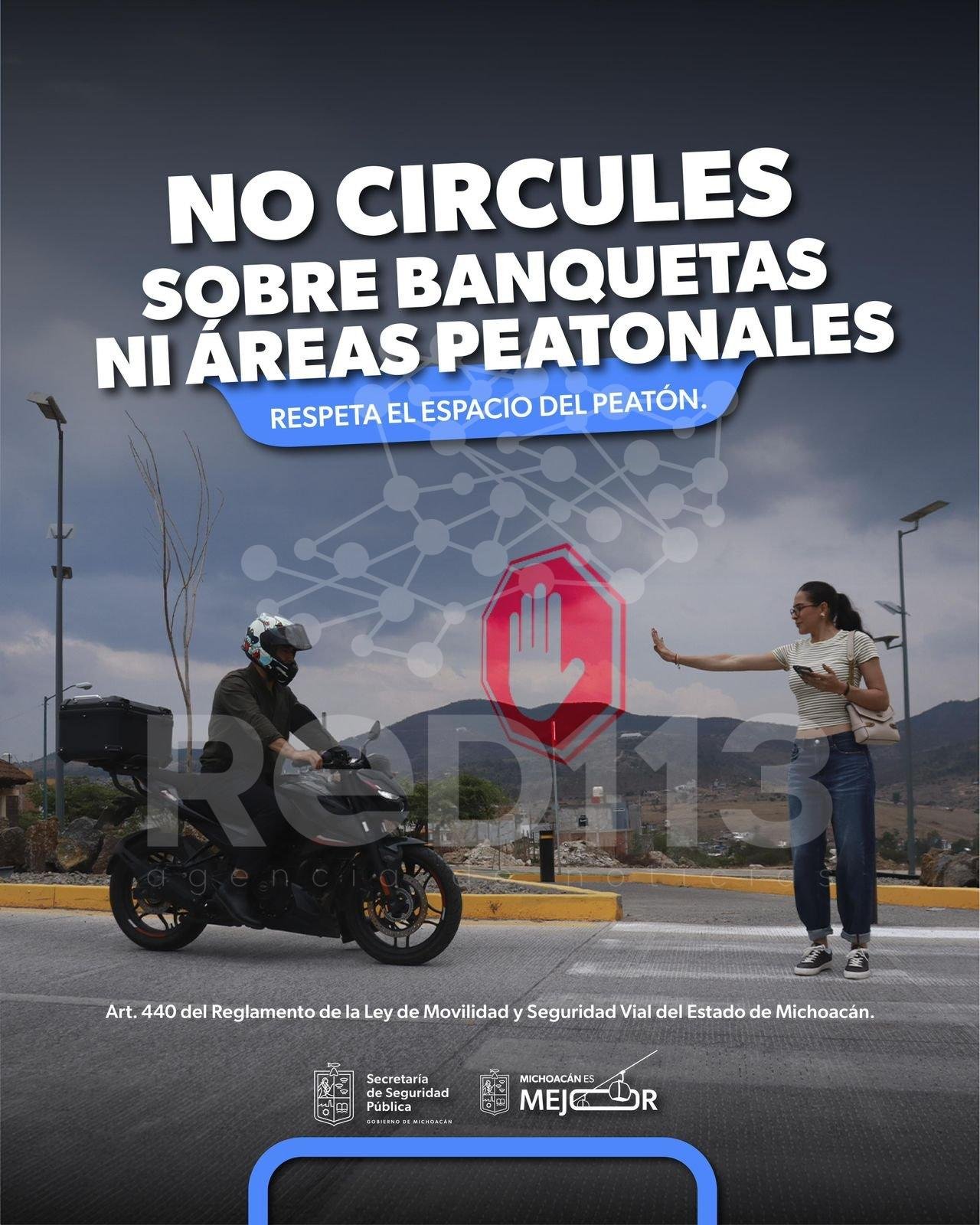 ¡Atención motociclista! Estas son las conductas prohibidas y sancionadas en Michoacán