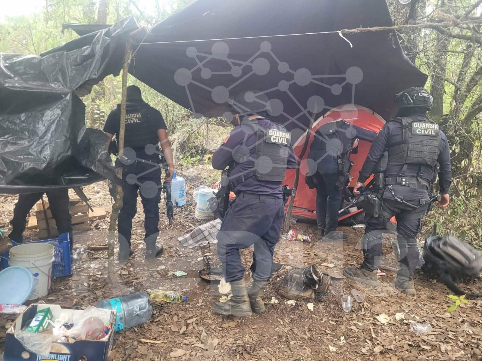 Policías destruyen narcocampamento en la región de Pátzcuaro