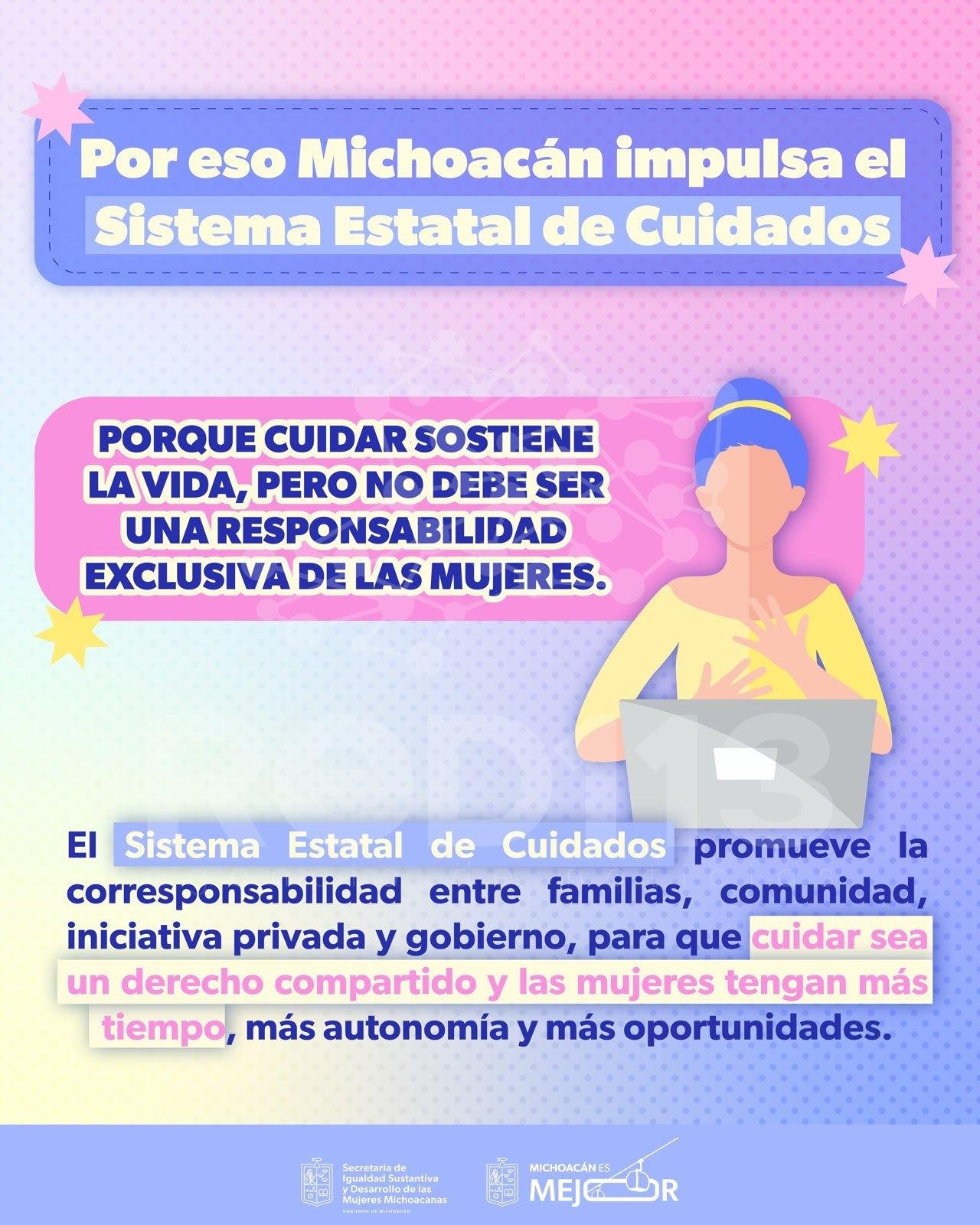Michoacanas dedican casi 52 horas a la semana al trabajo del hogar; Seimujer impulsa Sistema Estatal de Cuidados
