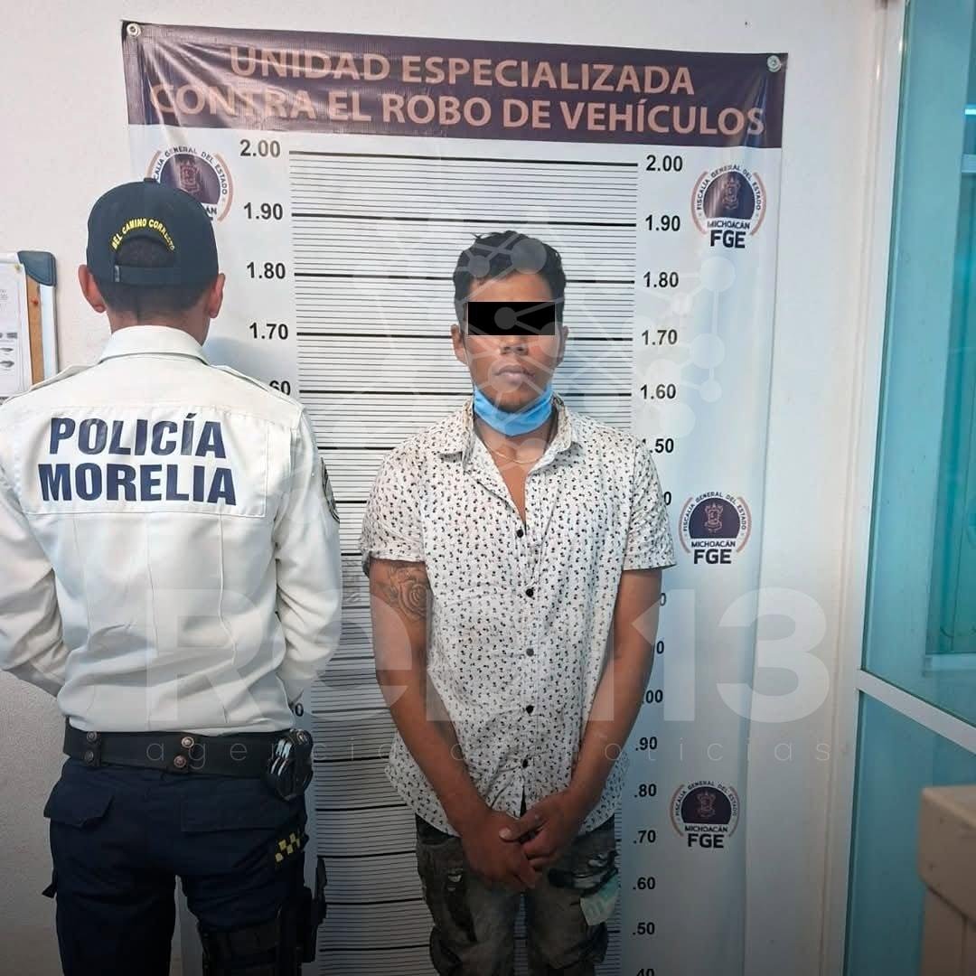 Policía Morelia detiene a hombre que conducía una camioneta robada