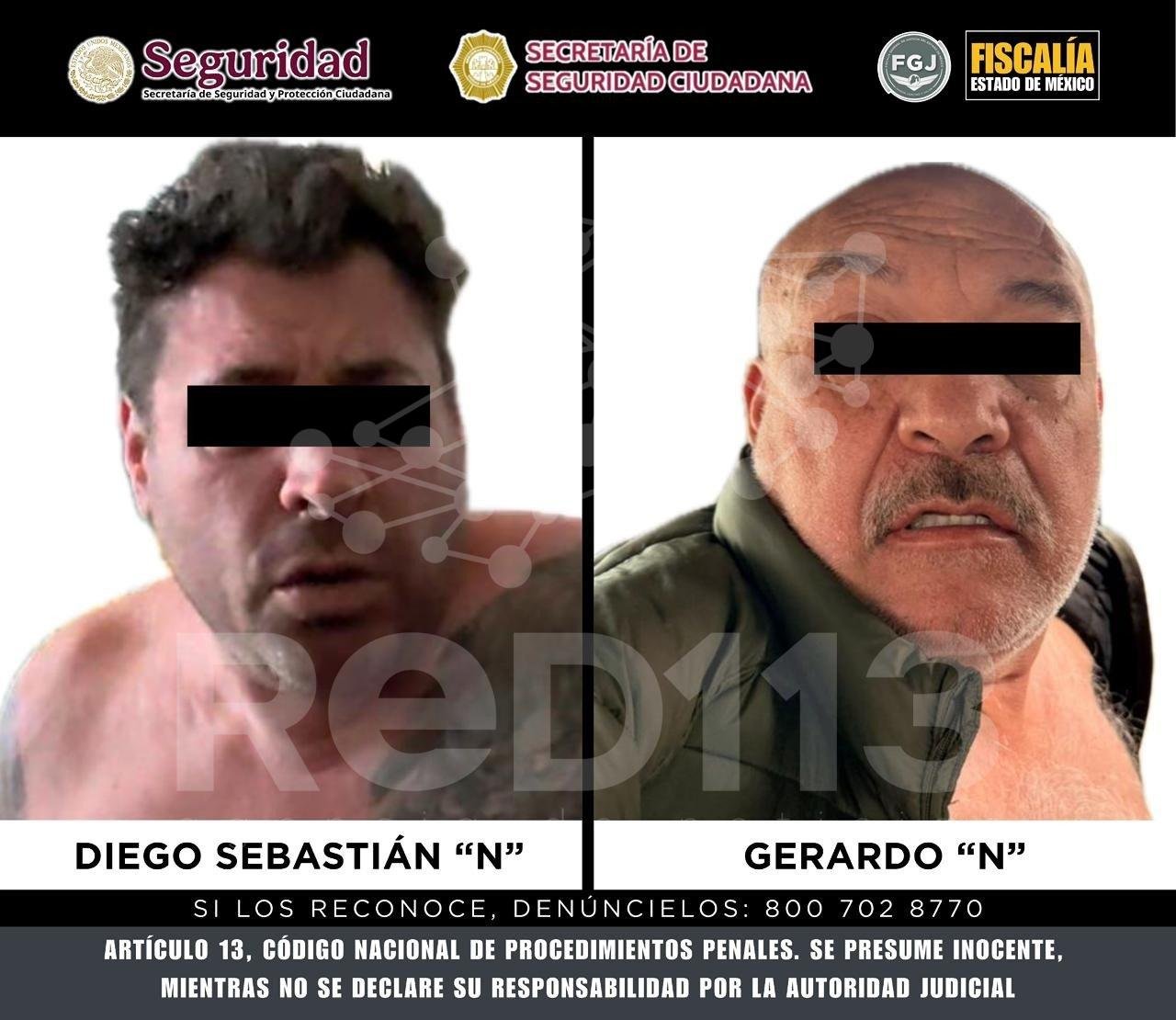 FISCALÍA EDOMÉX, CON APOYO DE LA SPPC DEL GOBIERNO DE MÉXICO Y DE LA SSC CDMX, DETUVIERON A DOS PRESUNTOS AUTORES DEL HOMICIDIO DE CUATRO PERSONAS Y LA PRIVACIÓN DE LA VIDA DE UN CANINO EN ATIZAPÁN DE ZARAGOZA, EDOMÉX