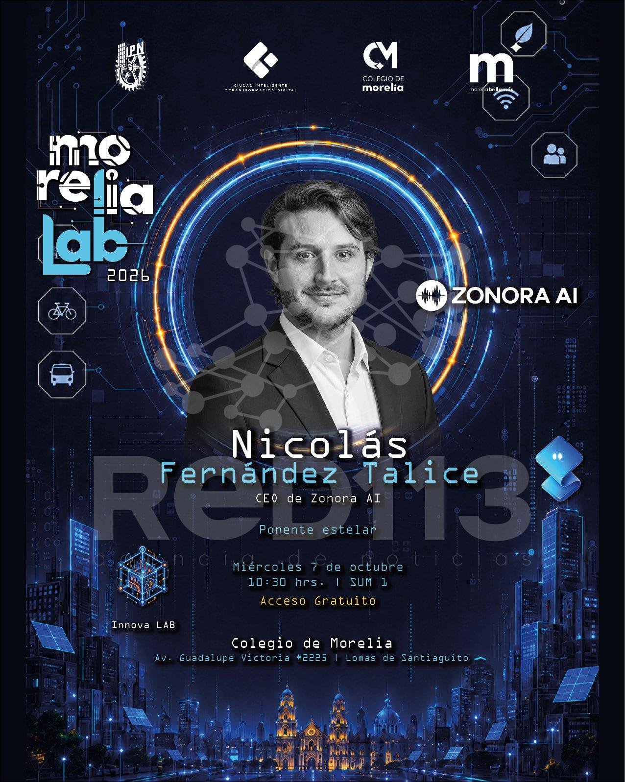 Presentará Morelia Lab a Nicolás Fernández Talice, CEO de Zonora AI