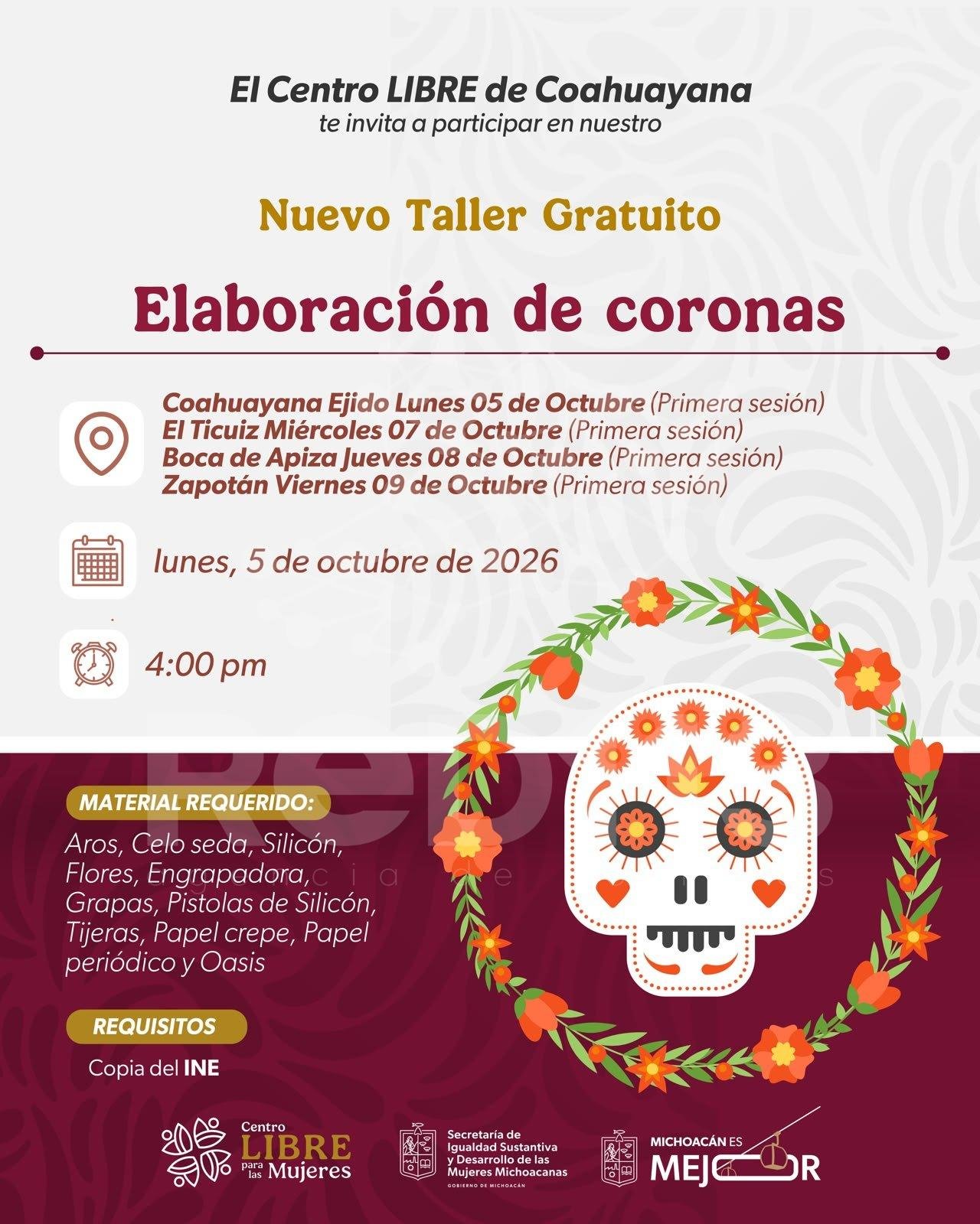 Seimujer ofrece talleres gratuitos de autonomía y bienestar para las michoacanas