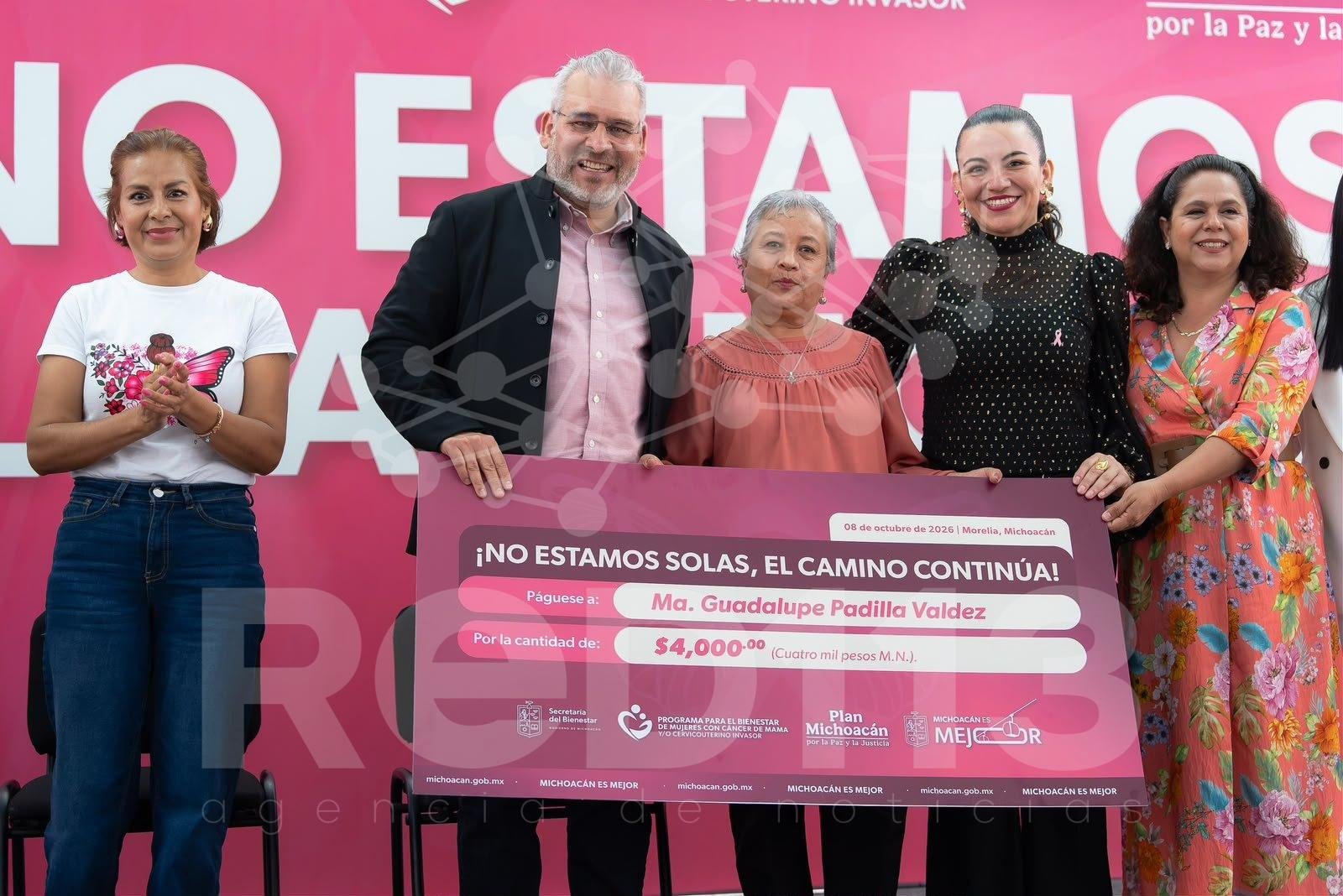 Entrega Bedolla mil 640 apoyos a mujeres con cáncer; destaca 95% de esperanza de vida en Michoacán