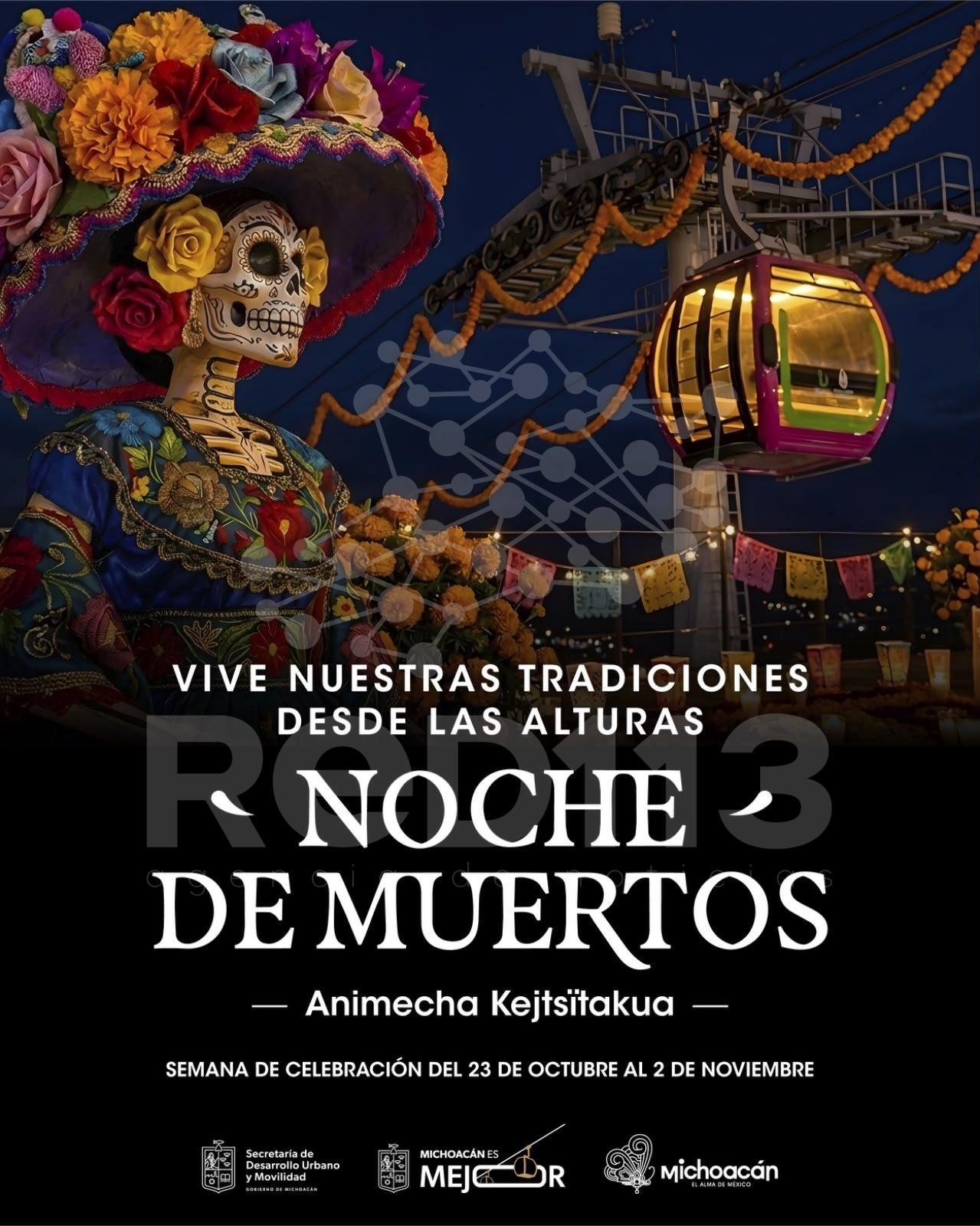 Vive la Noche de Muertos desde las alturas en el teleférico de Uruapan